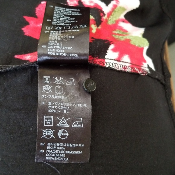 Black H&M Button Down with Pink Floral Print - Picture 8 of 8